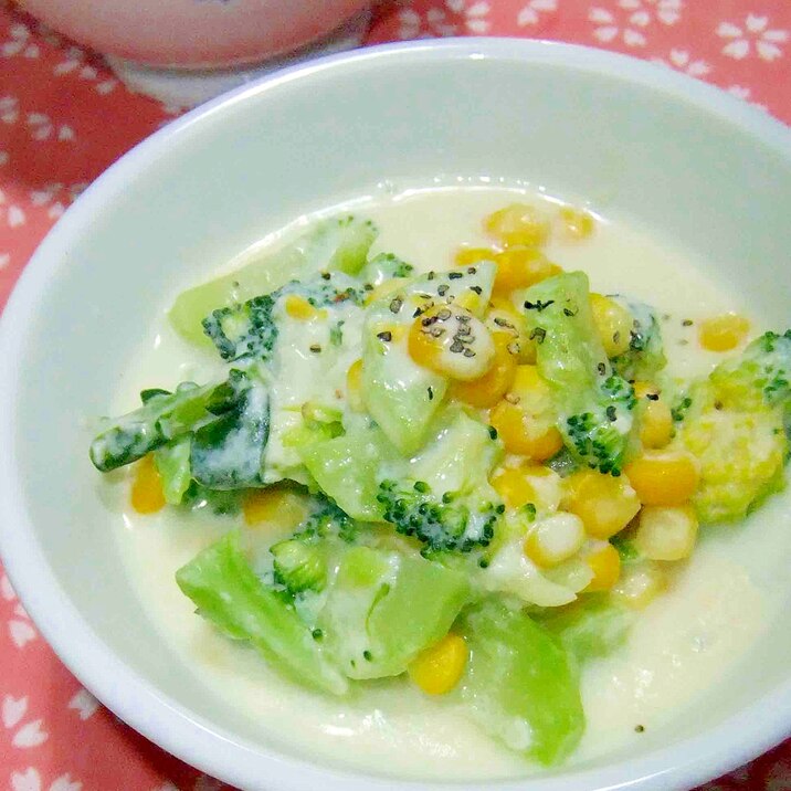 ブロッコリ―とコーンの豆乳スープ